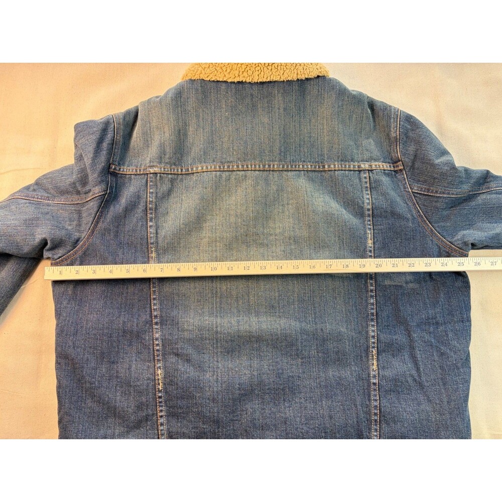 Abercrombie & Fitch Mens XL Sherpa Lined Denim Trucker Jacket Coat Y2K Vintage - Picture 6 of 7